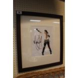 Hand signed Michael Jackson photo 48 x 43cm total size