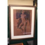Framed Pastel of Nude unsigned
