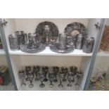 Very Large Collection of Royal Selangor Pewter Lord of The Rings Tankards, Goblets & Plaques all