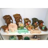 Collection of Sylvac Figures inc Dog troughs, Vases etc