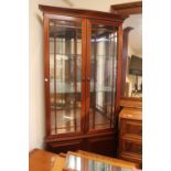 G Plan glazed corner cabinet with cupboard base
