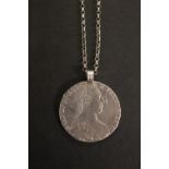 Silver Austrian 1 Thaler 1780 Coin on Silver Chain