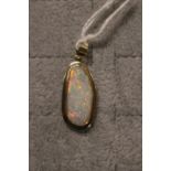 14K Gold Opal drop pendant with loop mount