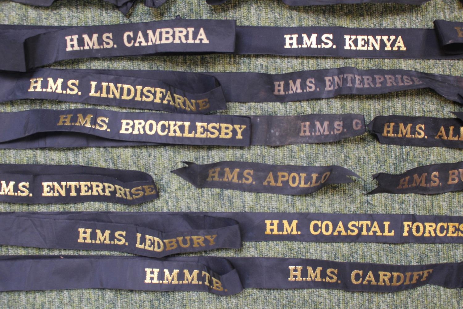 Collection of assorted Naval Cap tallies (33) - Image 4 of 5