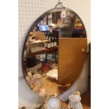 Large Circular Copper backed mirror with bevel edge
