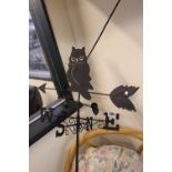 Metal Owl mounted Weather Vane