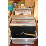 2 Boxes of assorted Vinyl Records inc. Pink Floyd, Roxy Music, Queen etc