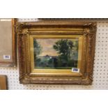 Gilt Gesso Framed Oil on board singed Douhin depicting Impressionist landscape scene