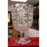 Large Thomas Webb Cut Crystal with Rose decoration 30cm