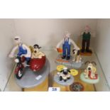 Collection of 5 Boxed Wallace & Gromit Coalport Characters inc. Hold on Gromit etc