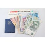 Collection of assorted World Bank Notes inc £5 AA01