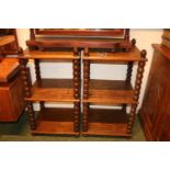 Pair of 20thC Oak 3 tier buffet stands