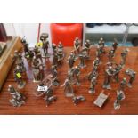 Large Collection of Silver plated Cries of London Dickensian Style figures