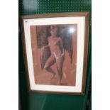 Nicholas Beer of The Sarum Studio Nude model of a woman in Charcoal and chalk framed https://www.