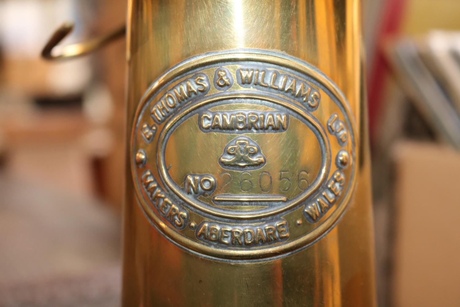 E Thomas & Williams Ltd of Cambrian No.26056 Brass Miners Lamp