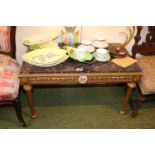 Marble topped rectangular table with gilt gesso type base