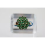 Ladies 9ct Gold Emerald set ring Size R. 4.6g total weight