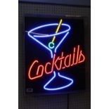 1980s Neon Cocktails sign in full working order