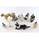 Collection of Beswick and other Dogs inc. Airedale, Spaniel etc and a Ceramics figure of a Shepherd