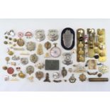 Collection of Military badges and buttons and Belt Buckle