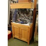 Goof quality Oak Cased Aquarium with filter and accessories 76cm in Length