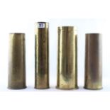 Four Large Brass Shell cases dated 1916, 1943, 1969 & 1972