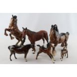 Collection of assorted Beswick Chestnut and other horses