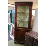 19thC Mahogany Corner unit with Astragal glazed top over cupboard base