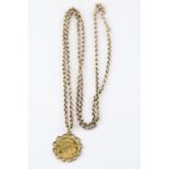 1911 Sovereign on 9ct Gold chain 22g total weight
