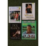 4 Signed books inc. Gianni Versace by Lowri Turner, Heroes All, Golf Doctor and Dick Francis Field