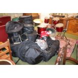 Mapex Drum Set 005819 with travelling cases and assorted accessories