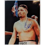 Coloured Photograph signed by boxer "Virgil Hill"