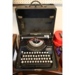 Cased Underwood portable typewriter