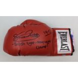 Red Everlast signed boxing glove Shakan Pitters signed Left Hand British Light-Heavyweight