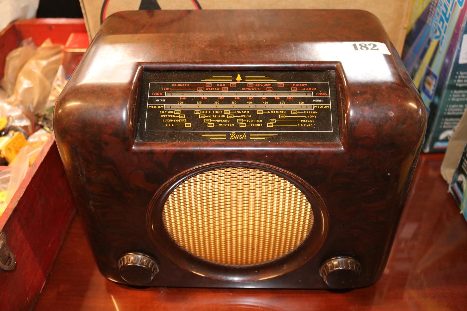 Bush Bakelite Radio Type DAC 90A with original box in working order - Image 3 of 4