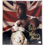 Frank Bruno signed photographic picture 10 x 10 5th King Memorabilia Certificate of Authenticity
