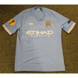 An Umbro Brand Manchester City Jersey worn by Yaya Toure during the 2010-2011 UEFA Championship