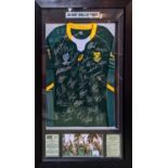 South Africa 2019 Rugby World jersey - signed by the whole squad and staff. COA to reverse. 73 x