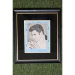 Signed Photograph by "The King" Elvis Presley that reads "To Barbara From PVT Elvis Presley", Framed