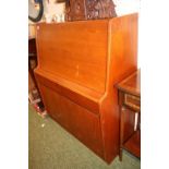 Mid Century Full front Bureau of two drawers over cupboard base