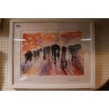 Sally Whitehead - Out of Africa watercolour framed and mounted