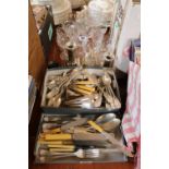 2 Boxes of assorted Silver plated Flatware