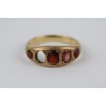 Ladies Yellow gold Ruby set ring Size Q. 3.3g total weight
