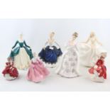 Collection of assorted Ceramic figurines inc. Coalport & Royal Doulton