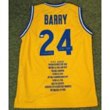 Golder State Warriors Basketball Jersey signed by Rick Barry JSA Certificate Of Authenticity -