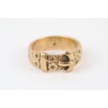 Large Gents 9ct Gold Buckle ring Size Z. 12.9g total weight
