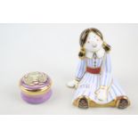 Royal Crown Derby Treasures of Childhood Rag Doll and a Moorcroft Pill Pot