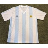 Argentina Maradona Match Worn Shirt World Cup 1990 Certificate of authenticity accompanies a