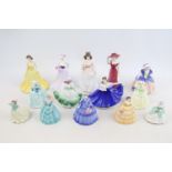 Collection of 15 Royal Doulton and Coalport miniature figurine inc. Dinky Do, Elaine, Lily etc