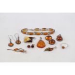 Collection of Silver Amber set jewellery